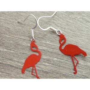 Red Fun Flamingo Earrings
